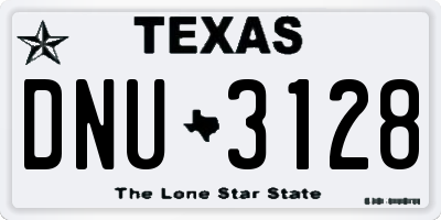 TX license plate DNU3128