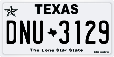 TX license plate DNU3129