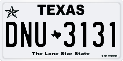 TX license plate DNU3131