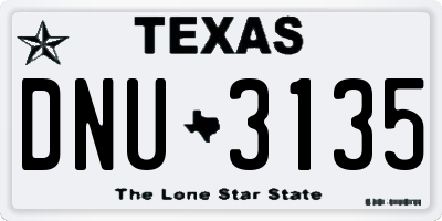 TX license plate DNU3135