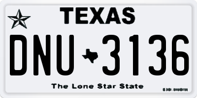 TX license plate DNU3136