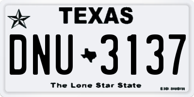 TX license plate DNU3137