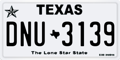 TX license plate DNU3139