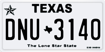 TX license plate DNU3140