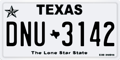 TX license plate DNU3142
