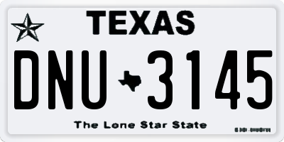 TX license plate DNU3145