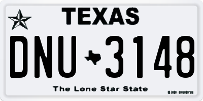 TX license plate DNU3148
