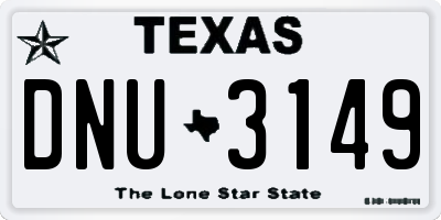 TX license plate DNU3149