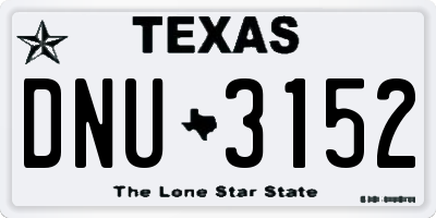TX license plate DNU3152