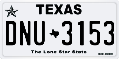 TX license plate DNU3153