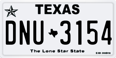 TX license plate DNU3154