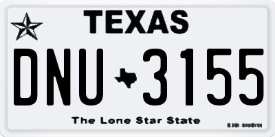 TX license plate DNU3155