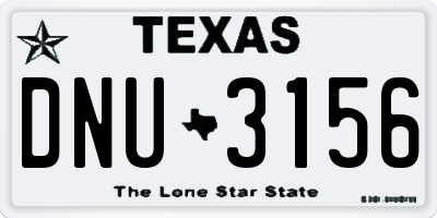 TX license plate DNU3156