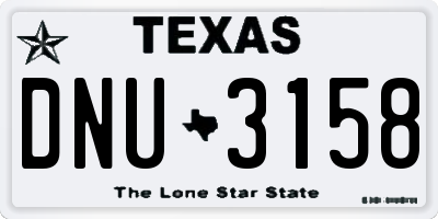 TX license plate DNU3158