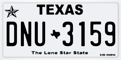 TX license plate DNU3159