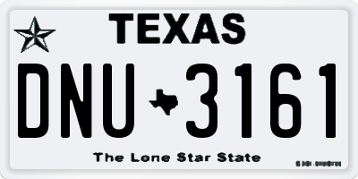 TX license plate DNU3161