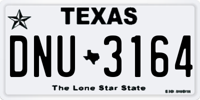 TX license plate DNU3164