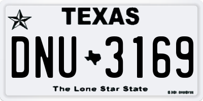 TX license plate DNU3169