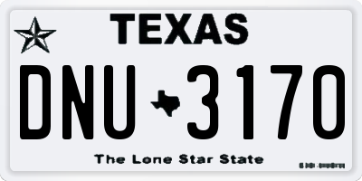 TX license plate DNU3170