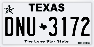 TX license plate DNU3172