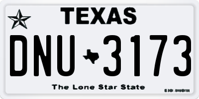 TX license plate DNU3173