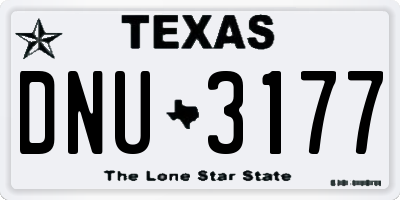 TX license plate DNU3177