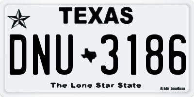 TX license plate DNU3186