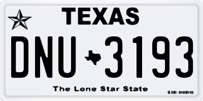 TX license plate DNU3193