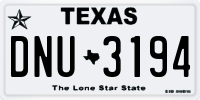 TX license plate DNU3194