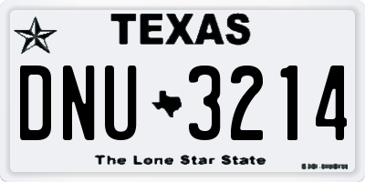 TX license plate DNU3214