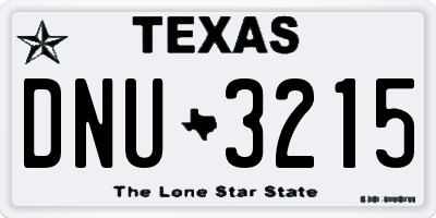 TX license plate DNU3215