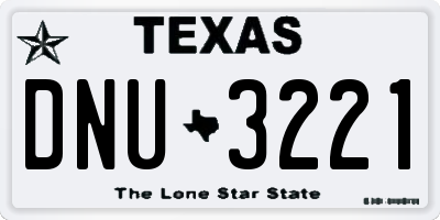 TX license plate DNU3221