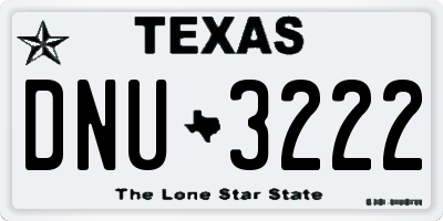 TX license plate DNU3222