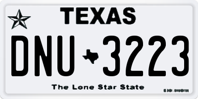 TX license plate DNU3223