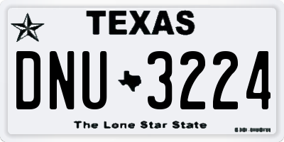 TX license plate DNU3224