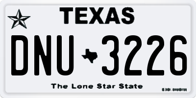 TX license plate DNU3226
