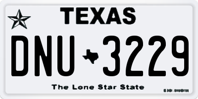 TX license plate DNU3229