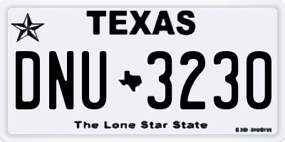 TX license plate DNU3230