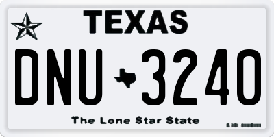 TX license plate DNU3240