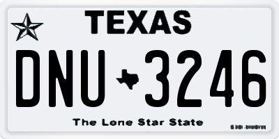 TX license plate DNU3246