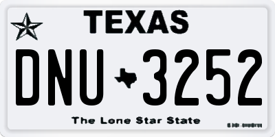 TX license plate DNU3252
