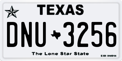 TX license plate DNU3256