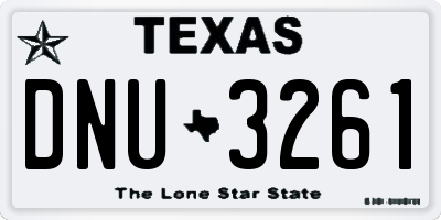 TX license plate DNU3261