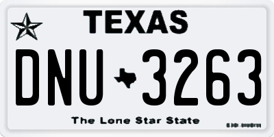 TX license plate DNU3263
