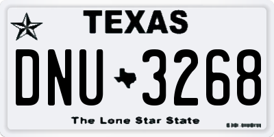 TX license plate DNU3268