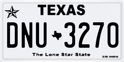 TX license plate DNU3270