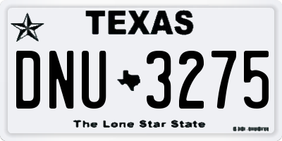 TX license plate DNU3275