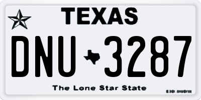 TX license plate DNU3287