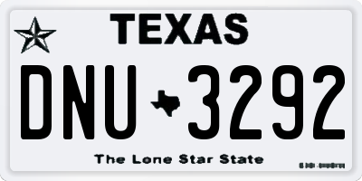 TX license plate DNU3292