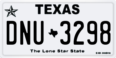 TX license plate DNU3298